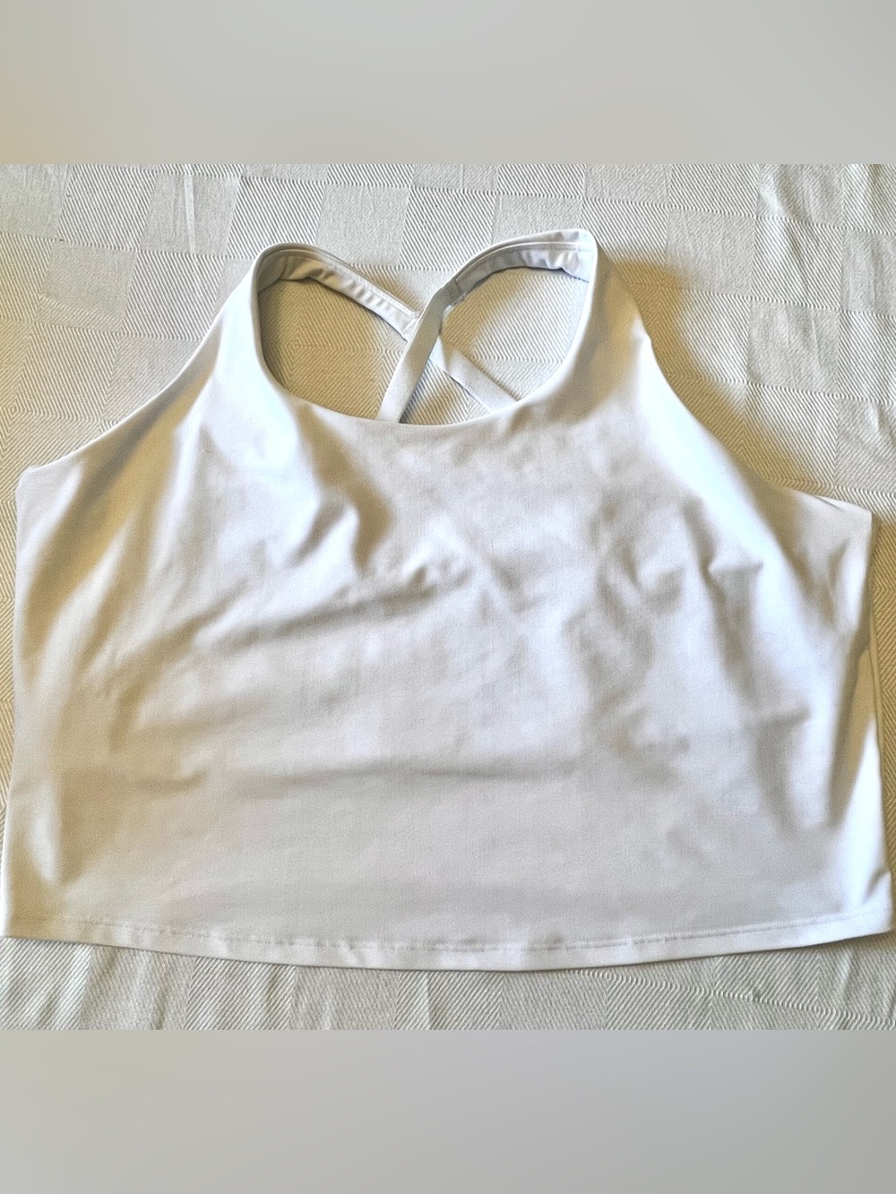 Old Navy White Cropped Tank Top with Racerback 3X